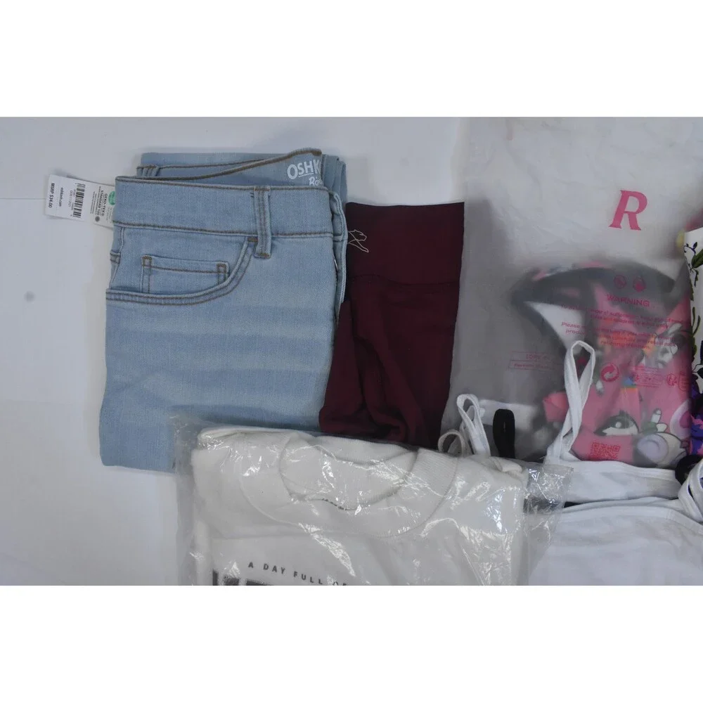 Wholesale Bulk Lot Of 11 Girls Size Large 10/12 Mixed Season Tops Bottoms